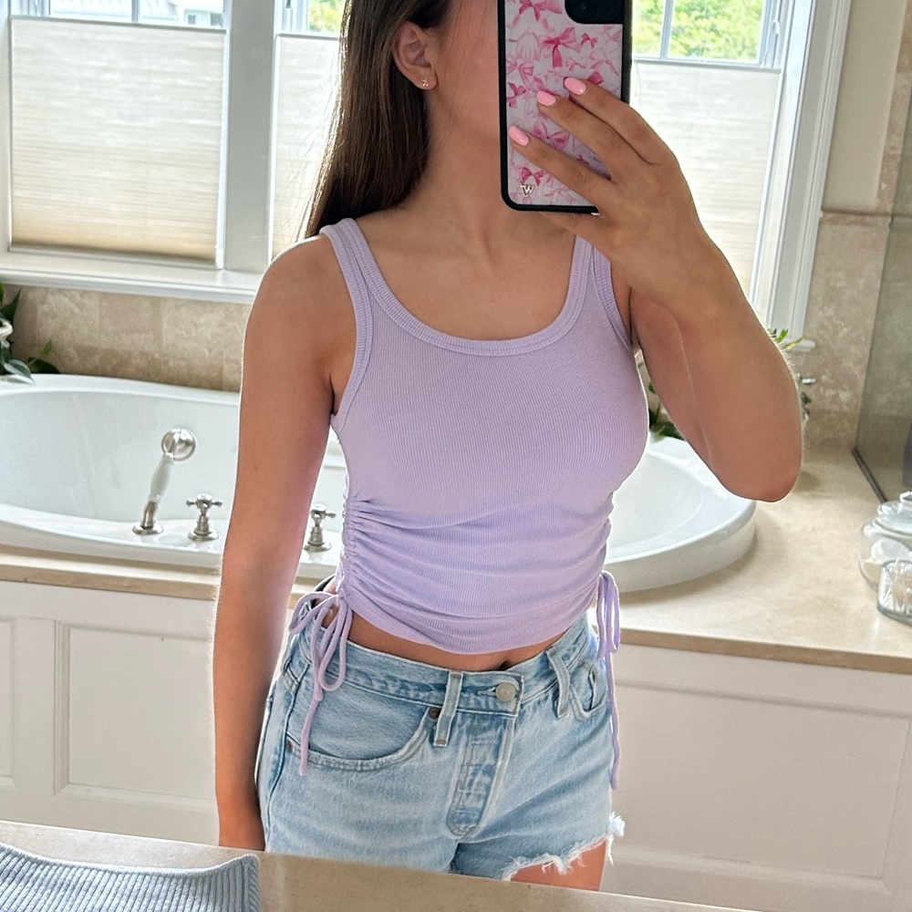 Purple Princess Polly Top w/ Cinched Sides